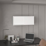 Note 32"W x 13" H Wall Cabinet with Sliding Doors , Wall Shelf, Storage Cabinet, Bedroom, Office, B070P238867