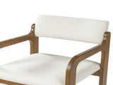 Modern Rubber Wood Dining Chairs, Upholstered Fabric Armchairs,Walnut wood Beige fabric N768P489276W