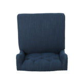 Vienna Contemporary Fabric Tufted Wingback 27 Inch Counter Stools, Set of 2, Navy Blue and Dark 64855.00NBLU