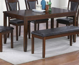 ZNTS Beautiful Dining Room Furniture Walnut / Black 6pcs Set Dining Table 4x Side Chairs Bench Unique B011P291548