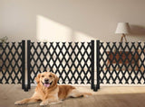 Set of 2 Retractable Cedar Wood Fences Flat-Bottom Style Black 64850953