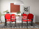 4-piece bar stools, faux leather dining chairs with waterproof surface and metal legs, easy to W2167P206046