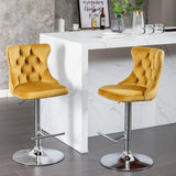 Furniture,Swivel Velvet Barstools Adjusatble Seat Height from 25-33 Inch, Modern Upholstered Chrome 66442886
