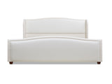 Carmen King Upholstered Wingback Panel Bed Frame, Antique White Polyester B2719P238234