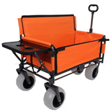 3-in-1 Folding Wagon with Bench Seat & Rear-Mounted Folding Tabletop 500lbs Capacity, 9