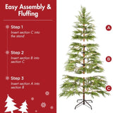 6 Feet Artificial Full Christmas Tree Includes LED Lights and Metal Stand, 612 Tips Full Tree,Xmas N710P181792S
