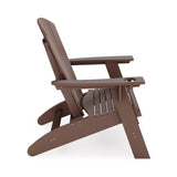 Brown Adirondack Chair Sturdy HDPE Poly Lumber for Poolside, Patio, and Garden Relaxation B195P198769