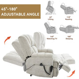 Dual Motor Heat Massage Infinite Position Up to 350 LBS Electric Power Lift Recliners with W3224P288434