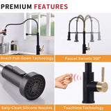 Touchless Kitchen Faucet,Hands Free Automatic Smart Kitchen Faucet Black Smart Kitchen Faucet W1932P156240