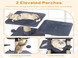 57" Multi-Level Cat Tree for Multi-Cat Households, 2 Condos & Hammock with Sisal Scratching 93262124