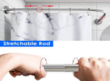 Curved Shower Rod L - Shaped Stainless Steel, Adjustable Stretchable Shower Curtain Rod for 30133873