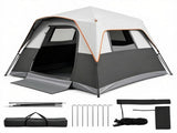 Gray Light-Blocking Outdoor Cabin Tent, Large 9x9ft Interior Windproof Rainfly Tent with Carry Bag 56119621