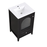 ZNTS 20" Bathroom Vanity with Sink, Bathroom Cabinet with Soft Closing Glass Door, A Drawer, Black 94526635