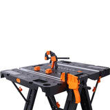 Portable Folding Work Table, 2-in-1 as Sawhorse & Workbench, Large Load Capacity with 2pcs Clamps W465P182390