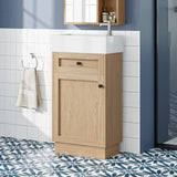 18.5" Bathroom Vanity with Reversible Resin Sink, MDF Cabinet with Adjustable Shelf and Elegant Zinc N729P285512N