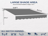 98.4"D x 117"W x 59"H Retractable Awning Grey 79175218