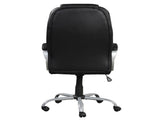 Faux Leather Height Adjustable Swivel Computer Office Chair in Black/Chrome with Padded Arms B2741P330106