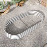Raised Garden Bed Outdoor, Oval Large Metal Raised Planter Bed for for Plants, Vegetables, and W840101952