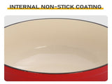 6-Quart Cast Iron Enamel Pot Includes Two Cloth Mitts and a Cloth Trivet 03268984