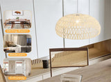 Height-Adjustable Farmhouse Rattan Pendant Lights with Adjustable Hanging Rope 64200391
