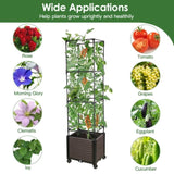 Expandable Rustproof Raised Garden Bed Planter - 62.99in Tall with Trellis, Automatic Water 18741243