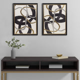 Gold Foil Abstract 2-piece Framed Canvas Wall Art Set B03598857