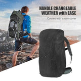 60L Outdoor hiking backpack with internal frame, including rain cover, cyan Amazon 08141307
