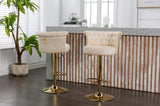 COOLMORE Swivel Bar Stools Set of 2 Adjustable Counter Height Chairs with Footrest for Kitchen, W1539103097