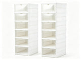 6-Tier Folding Shoe Storage Box, Tool-Free Assembly Transparent Shoe Organizer with Magnetic Door, 11153924