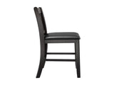 Classic Style Counter Height Chairs 2pc Dark Cherry Finish Faux Leather Upholstery Dining Furniture B01146337