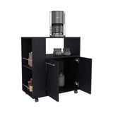 Wengue Kitchen Cart with Microwave Shelf and Open Storage B062P290275