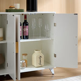 Sideboard Buffet cabinet with 4 doors and removable shelves, for living room, dining room, ivory W1705P179820