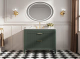 Fully Assembled 36'' Green Freestanding Single Sink Bathroom Vanity with Solid Wood Construction and W1826P308980