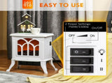 Electric Fireplace Freestanding Fireplace Stove with Realistic Logs 14.75"x9"x17.25" White 26452454