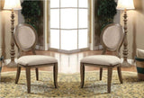 ZNTS Transitional Rustic Oak and Beige Side Chairs Set of 2 Chairs Dining Room Furniture Padded fabric B011109808