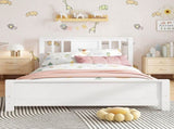 Twin Size Platform Bed Frame Headboard, Solid Wood Low Profile Platform Bed Frame, Floor Bed W1580P438797