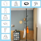 ZNTS Adjustable Laundry Pole Clothes Drying Rack Coat Hanger DIY Floor to Ceiling Tension Rod Storage 95345222