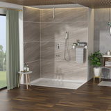 Shower System with Waterfall Tub Spout,12 Inch Ceiling Mount Square Shower System with Rough-in W124381954