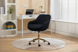 ZNTS 046-Mesh Fabric Home Office 360&deg;Swivel Chair Adjustable Height With Gold Metal Base,Black W527P149728