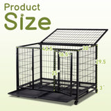 ZNTS 42 Inch Heavy Duty Dog Crate, Metal Dog Cage Dog Kennel for Medium to Large Dogs with Double Doors, 52893270