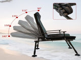 Camping Lounge Chair, Portable Folding Reclining Camping Chair with Adjustable backrest for Indoor W241106338