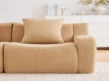 Armless Sofa W/Pillow Teddy Fabric-Camel W714P357227