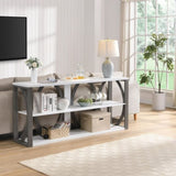 3-Tier Industrial Console Table, 70.87 inch, Narrow Entry Table Long Table with Storage for W2317P230074