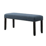 Biony Fabric Dining Bench with Nailhead Trim, Blue T2574P164610