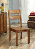 ZNTS Dark Oak Rustic Style Solid wood Kitchen Set of 2pc Dining Chairs Panel Back Chairs Dining Room B011P232475