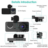 3 Channel Dash Cam Front Inside Rear Vehicle Driving Recorder Car DVR with 32G MMC Card G Sensor 24402917