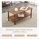 Modern 2-Tier Coffee Table for Living Room Furniture,Rectangular Center Table with Open Storage W3226P279108