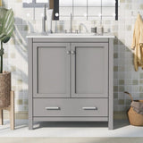 ZNTS 30" Gray Bathroom Vanity Single Sink, Combo Cabinet Undermount Sink, Bathroom Storage Cabinet WF324043AAE