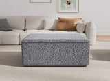 Square Upholstered Ottoman with Black Solid Wood Rubber Feet N769P350123B