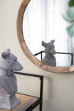 D20x1.5"Transitional Decor Style Mango Wood Wall Mirror Wall Decor with Frame of Solid Mango Wood W2078130544